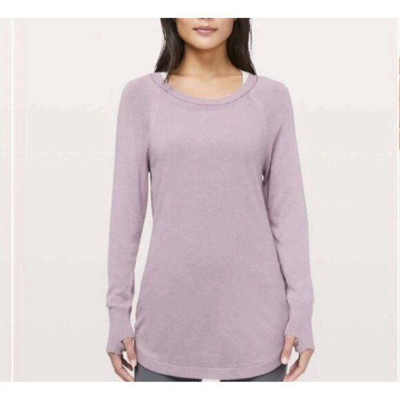 Lululemon Top Hello Aloe Womens 4 Antoinette Figue Lightweight Sweater Pullover - Picture 5 of 6